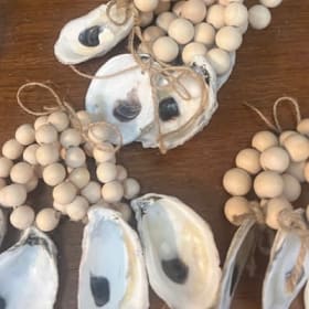 Photo of Oyster Napkin Ring - Natural Bead set of 4
