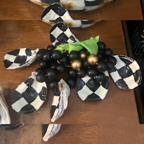 Photo of B/W Checker Napkin Ring - Set of 6
