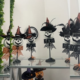 Photo of Witchy Pumpkin Candlestick - pair