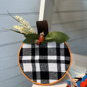 Photo of Buffalo check hoop pumpkin