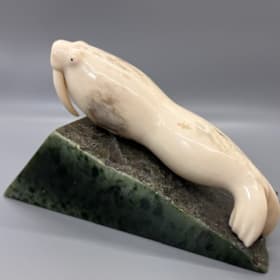 Antler and Soapstone Inuit Carving Value $75 item