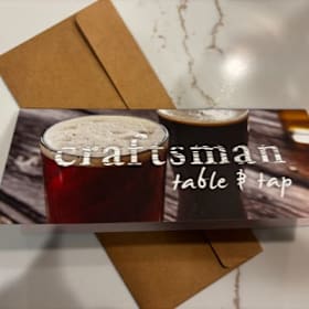Photo of $50 gift card for Craftsman Table & Tap