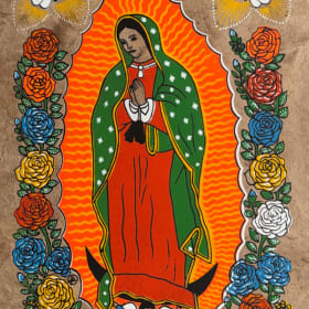 Photo of Virgin Mary on Papel Amate
