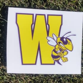 Photo of Decal - Gold "W" w/Yellowjacket Mascot