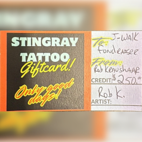 Photo of STINGRAY TATTOO $250.00 Giftcard