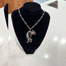 Silver Kokopelli Necklace & silver chain item