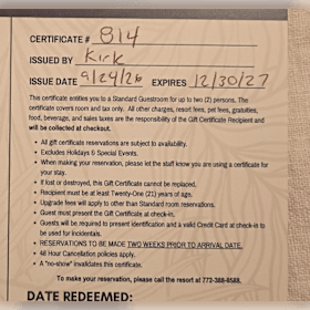 Photo of Captain Hiram's 2 night Stay and Gifts