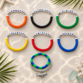 Double Clay Beaded Bracelet w/shark charm item