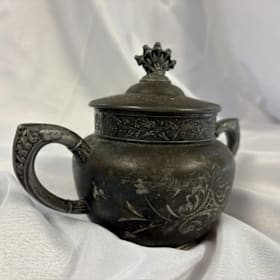 Photo of Sterling Plaited Antique /Vintage Lidded Sugar Bowl