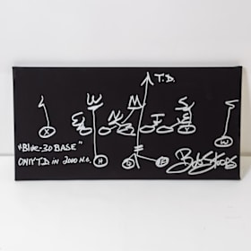 Photo of Bob Stoops Hand Drawn and Signed Championship TD Play Art