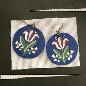 Blue Painted Earrings item