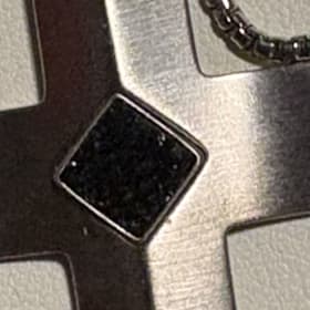 Photo of Men's 925 Sterling Silver & 10K Gold Cross Necklace w/ nano