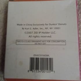 Photo of Item # 13 – Dunkin’ Donuts Ornament