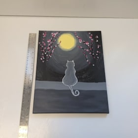 Photo of Item # 17 – Black Cat Painted Canvas