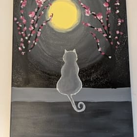 Photo of Item # 17 – Black Cat Painted Canvas