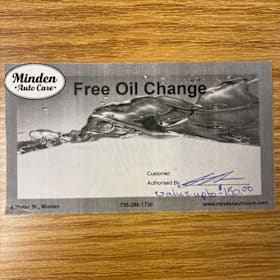 Free Oil Change at Minden Auto Care item