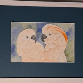 Photo of Peach Faced Love Birds, water color painting,
