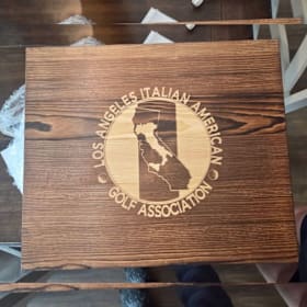 Photo of Custom Engraved Decanter and glass set w/ Eagle Rare bourbon