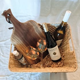 Photo of Charcuterie board #1 w/ wine and glasses