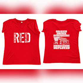 Photo of RED Womens v-neck T-shirt