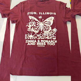 2026 Zinnia & Monarch Festival … and Bees Too Shirt — Maroon item