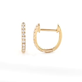 Photo of 18ct Yellow Gold Claw Set Diamond Huggie Earrings