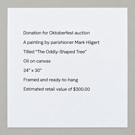 Photo of #049: Mark Hilgert: "The Oddly-Shaped Tree" (oil on canvas)