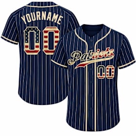 Photo of Patriots Navy White Pinstripe Vintage Custom Jersey