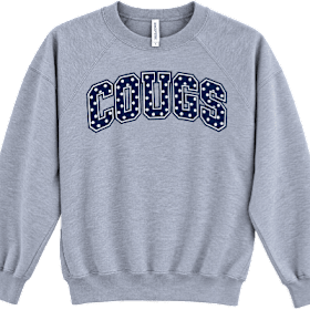 Photo of Gray BC SS with Navy and White Polka Dot/Gildan for Youth
