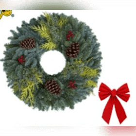 Photo of 24" round wreath w/ bow