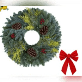 Photo of 24" round wreath w/ bow