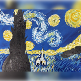 Photo of Interpretation of Starry Night by Zoe W., age 16