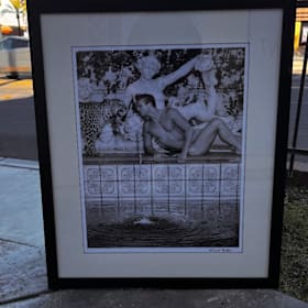 Photo of Signed & Framed Print - Michael Childers, Nude with Leopard
