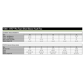 Photo of Youth Sizing: T-shirt (Performance/Activewear)