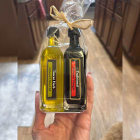 Photo of Balsamic vinegar and olive oil oil
