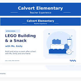 Photo of Legos and snack with Ms. Emily