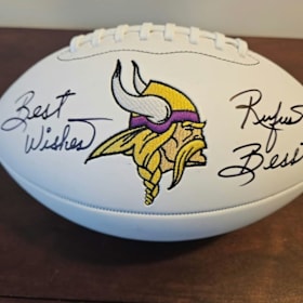 Photo of Rufus Bess Signed Football
