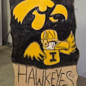 Photo of Iowa Hawkeye Wood Carving