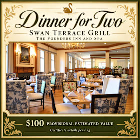 Photo of Dinner for Two at Swan Terrace Grill — The Founders Inn