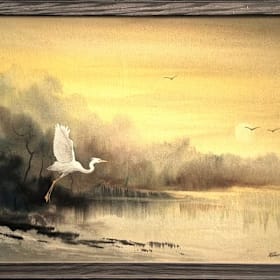 Photo of White Flying Haron Yellow Sky - ROBERT CHASE