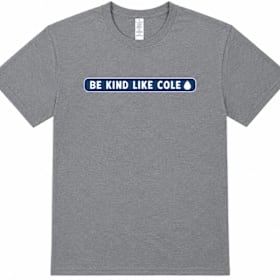 Photo of Super Soft Grey T-Shirt with Navy Be Kind Like Cole
