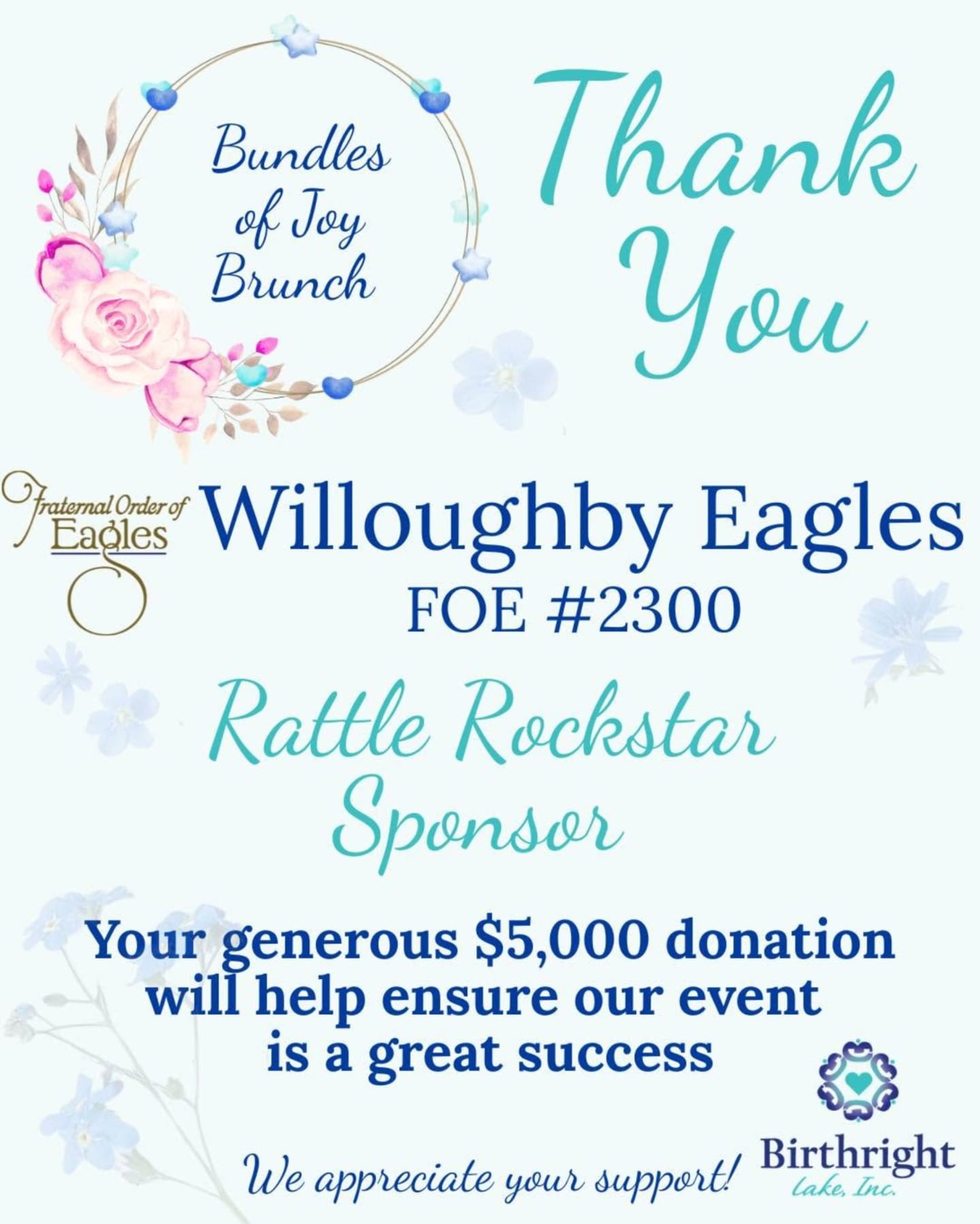 Willoughby Eagles Rattle Rockstar sponsorship