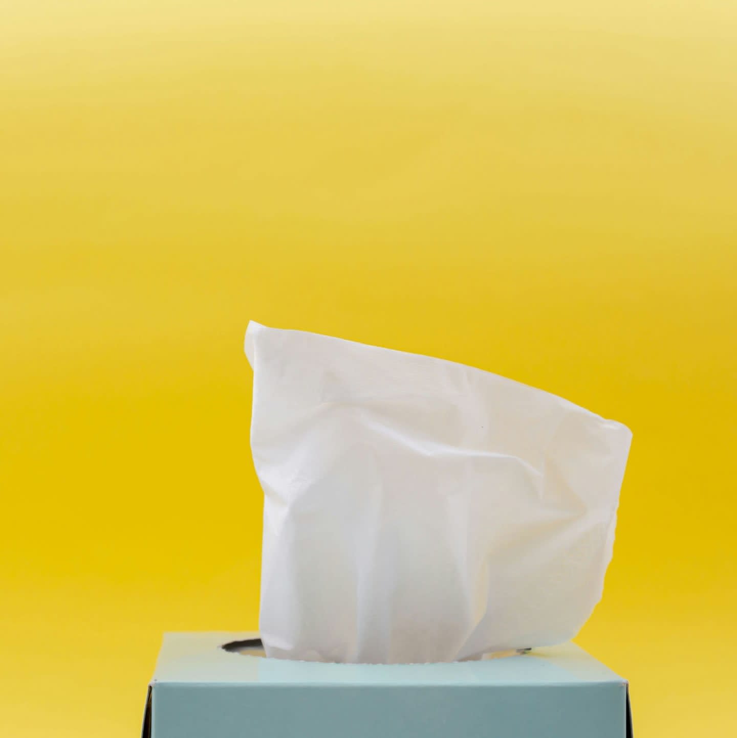 white tissue paper in blue box