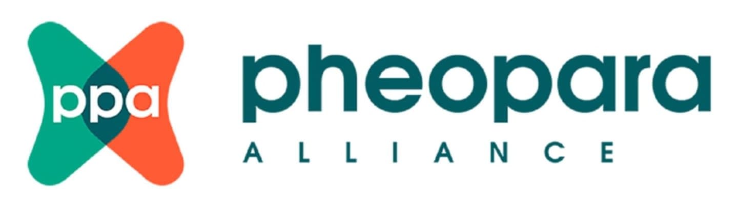 A teal and orange overlapping shape with "ppa" in white is on the left, and "pheopara ALLIANCE" in teal is on the right, all on a white background.