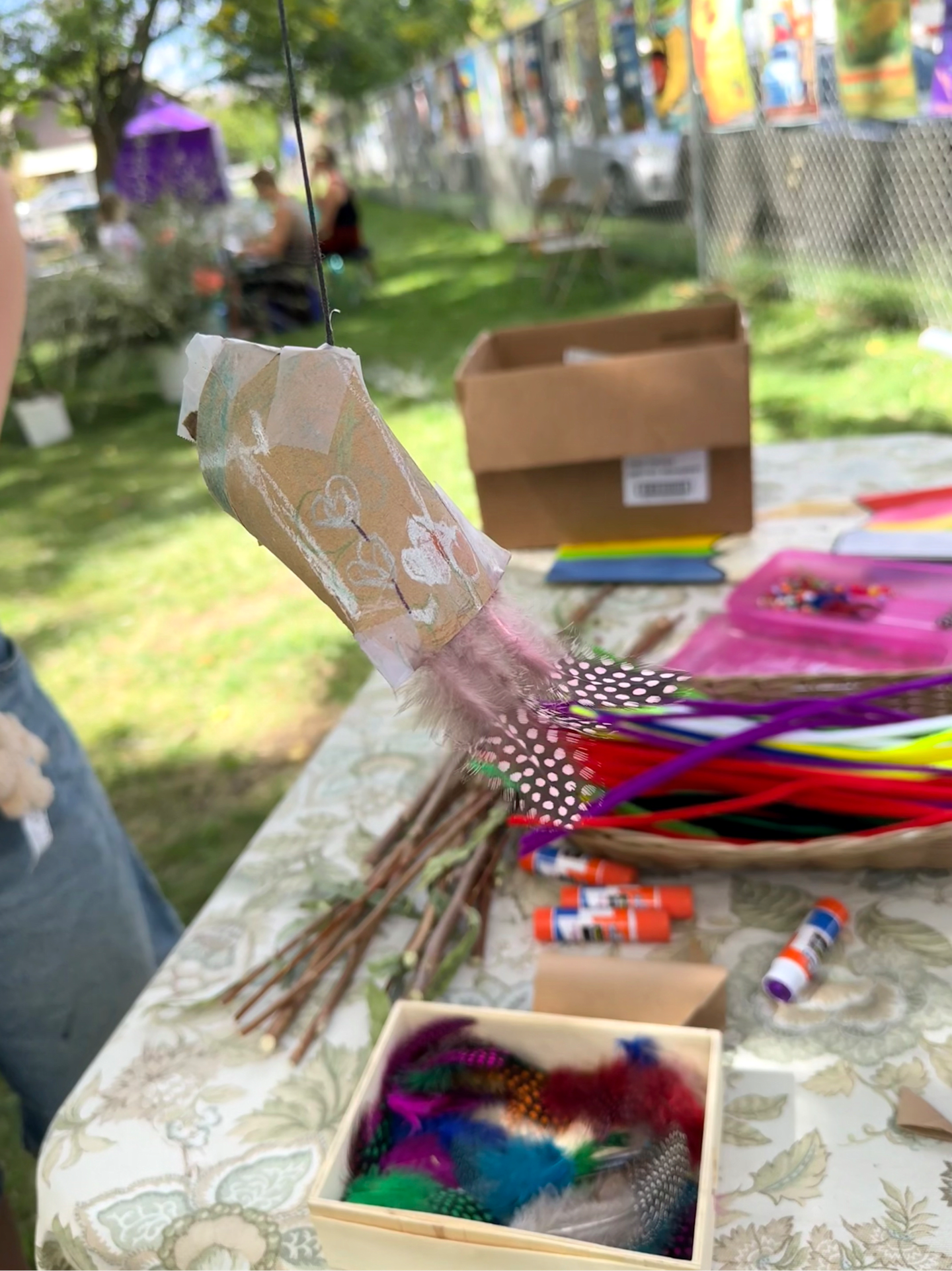 Arts and crafts and puppet making in the park
