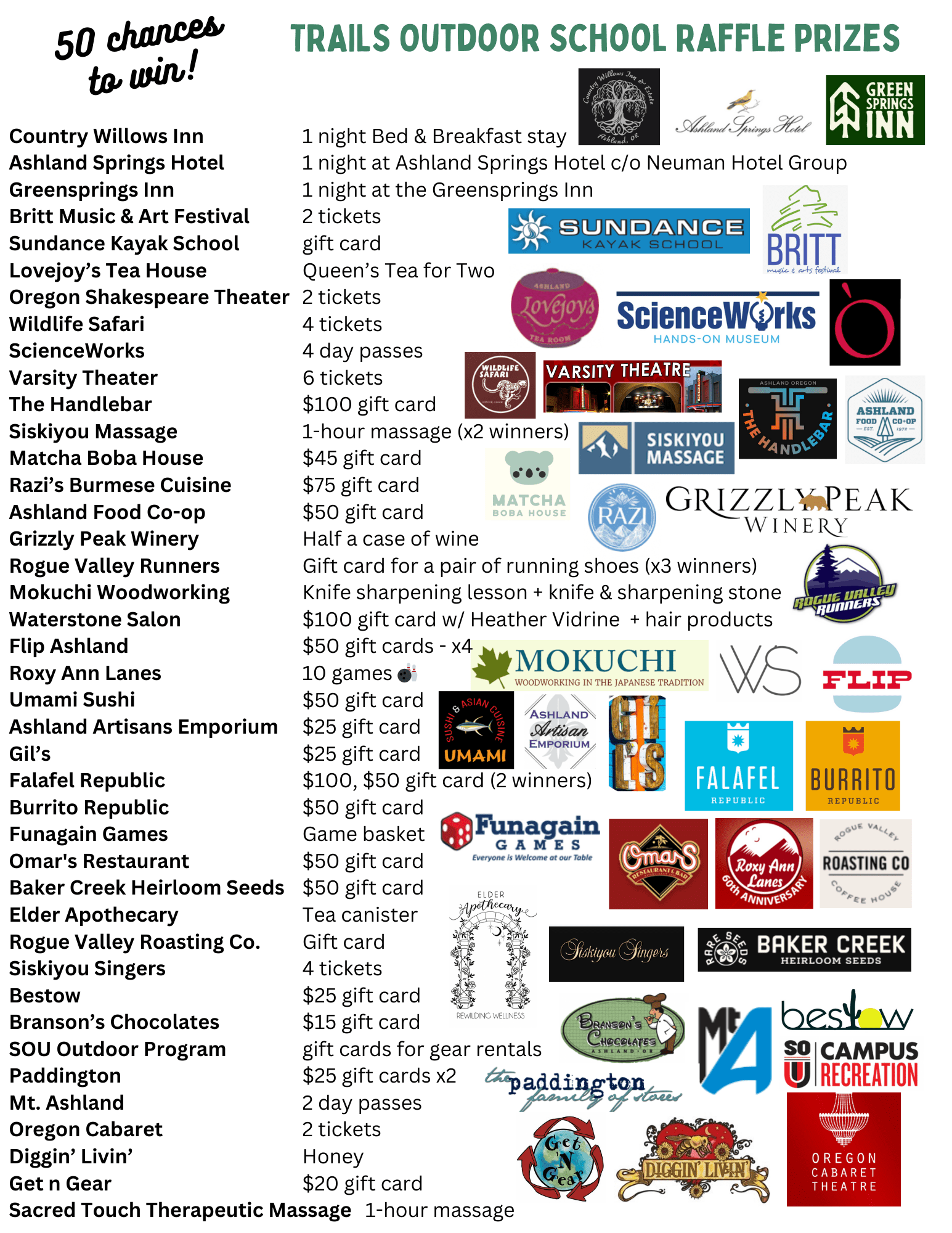 TRAILS Outdoor School Spring Raffle