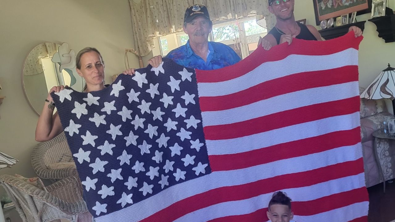 Beautiful Hand Stitched American Flag Blanket