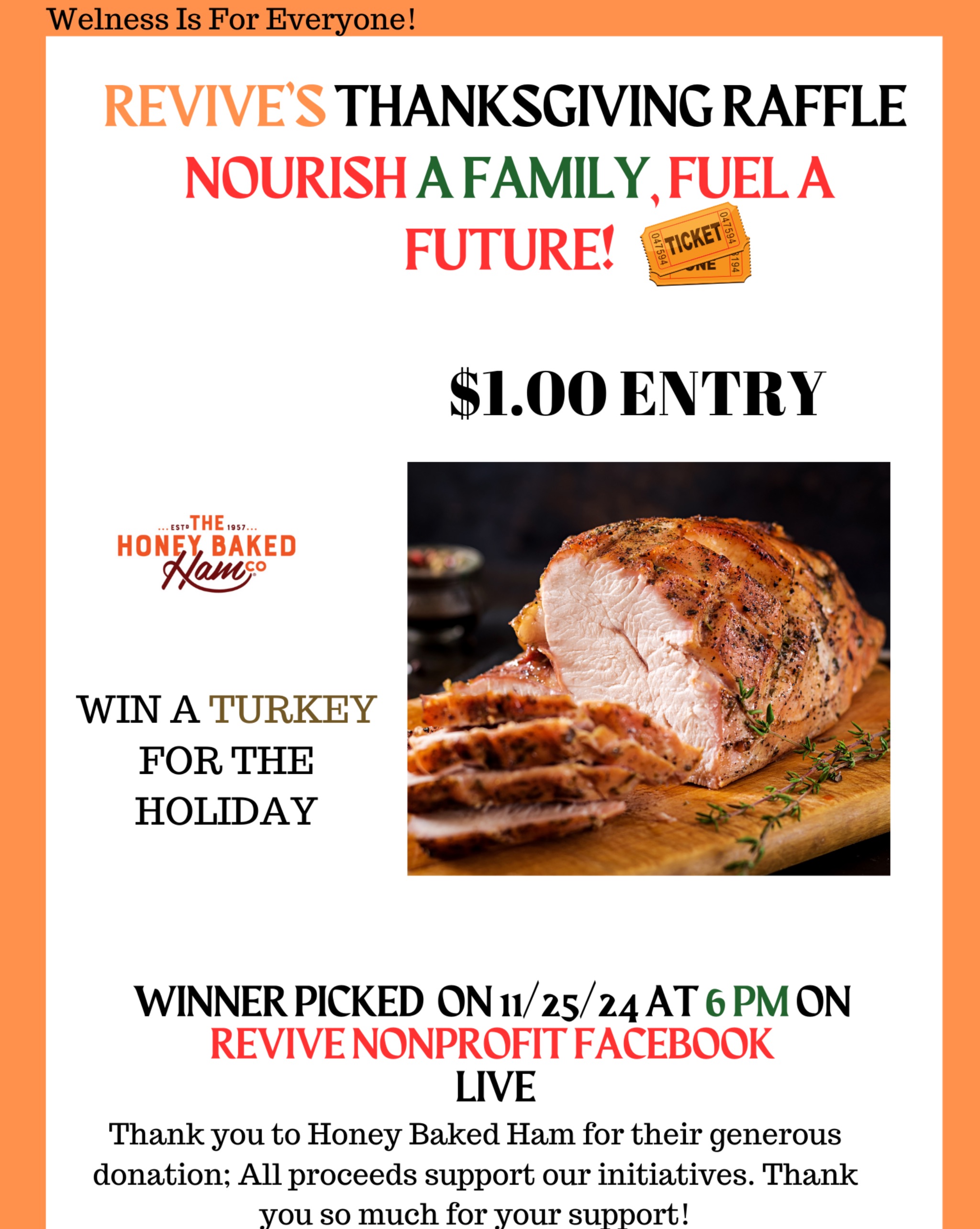 REVIVE’s Thanksgiving Raffle: Nourish a Family, Fuel a Future!