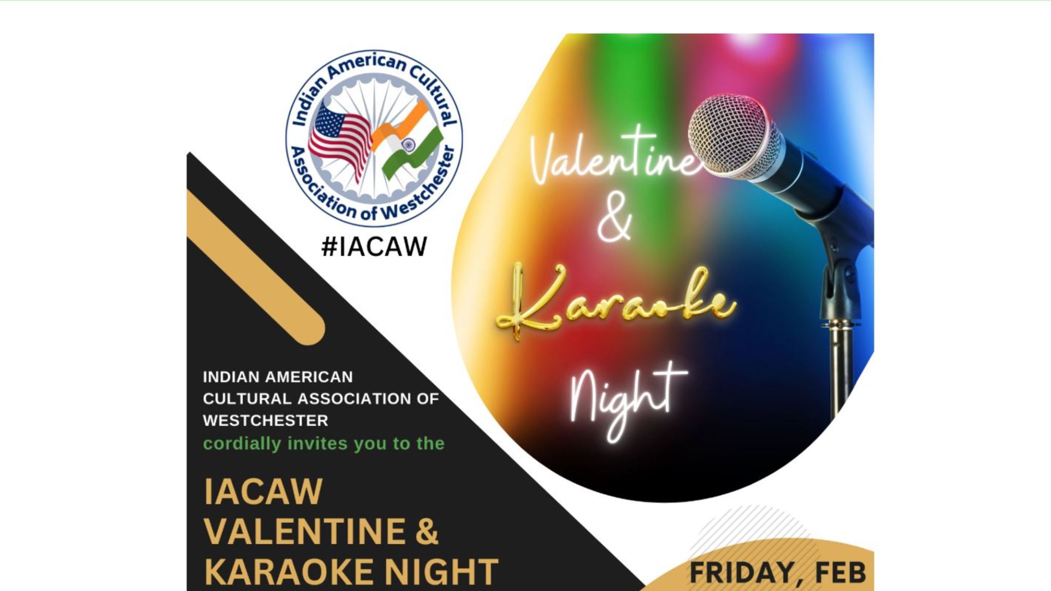 IACAW Musical Karaoke Night and Valentine's Day Dinner
