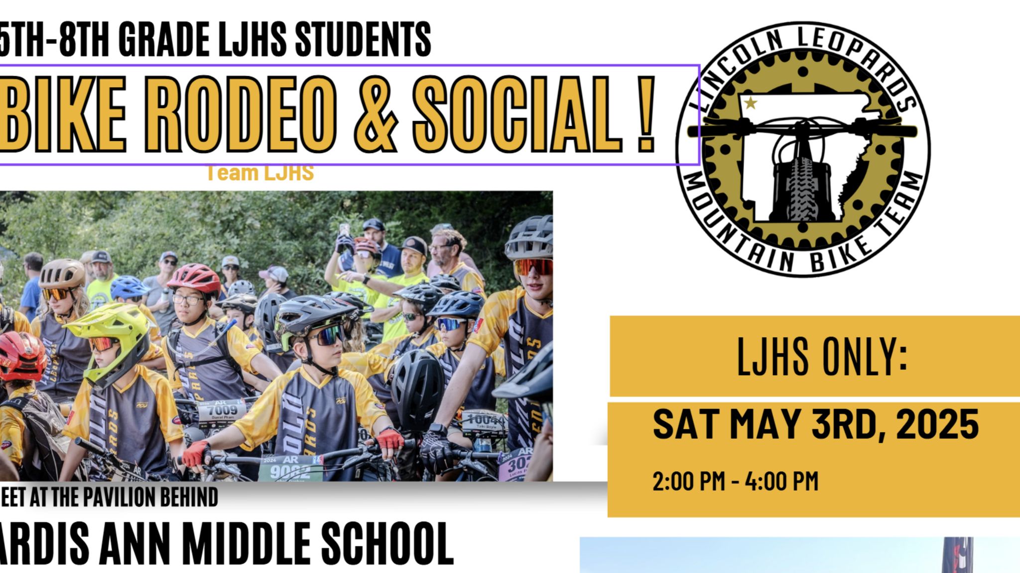 2025 Team Bike Rodeo and Social for LJHS TEAM